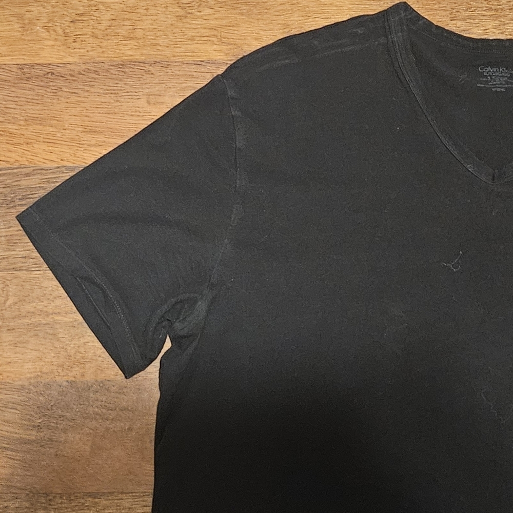 CALVIN KLEIN mens v-neck T-shirt SIZE XL COLOR BLACK LXL12 - Picture 5 of 12